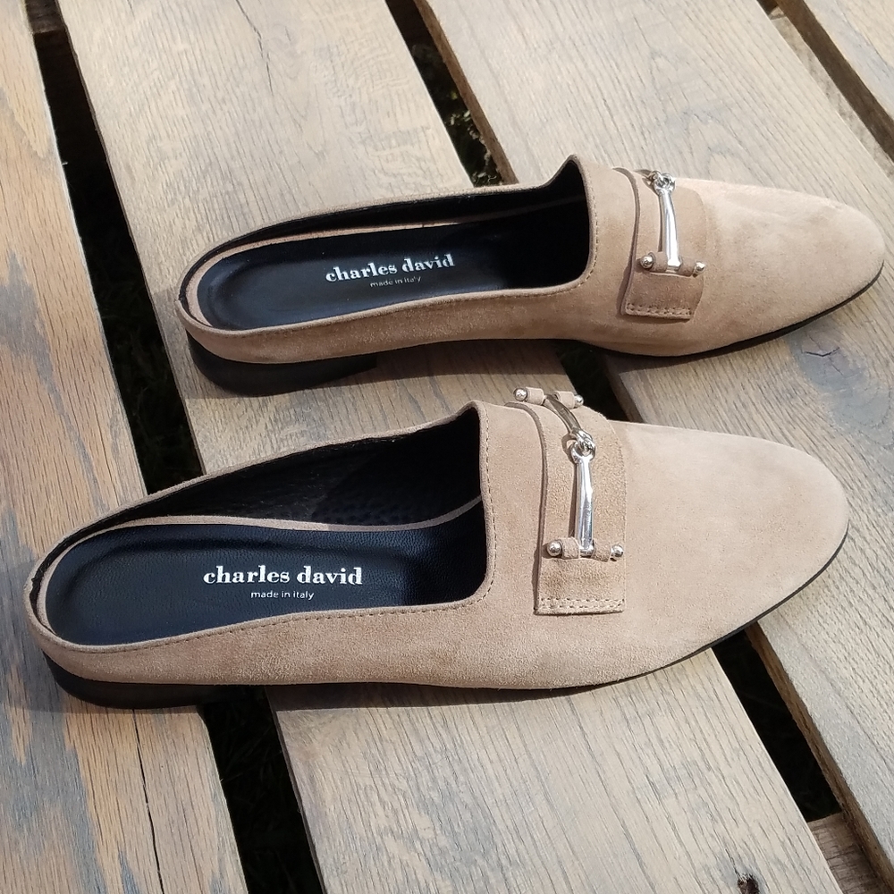 Charles David Suede Leather Classic Loafer Mule Itay - Picture 5 of 16
